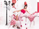 Garland Hearts, pink, 3,5 m