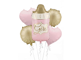 Foil balloon set Baby Bottle Girl, pink (1 pkt / 5 pc.)