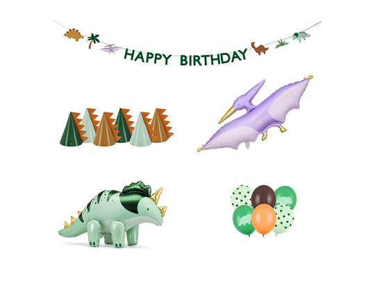 Foil balloons set - Dinosaurs, mix (1 pkt / 25 pc.)