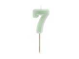 Birthday candle Number 7, green, 6 cm