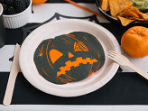 Serviettes Citrouilles effrayantes, 16,5x15 cm, orange et noir (1 pqt. / 20 pc.)