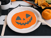 Serviettes Citrouilles effrayantes, 16,5x15 cm, orange et noir (1 pqt. / 20 pc.)