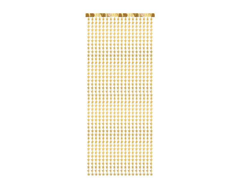 Foliegardin – stjärnor – guld – 100x245 cm