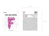 Folienballon Buchstabe ''F'', 35cm, dunkelrosa
