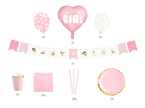 Kit décoration Baby Shower ''It's a girl'' (1 pqt. / 49 pc.)