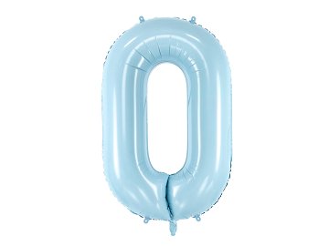 Balon foliowy Cyfra ''0'', 86cm, jasny niebieski