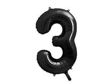 Foil Balloon Number ''3'', 86cm, black