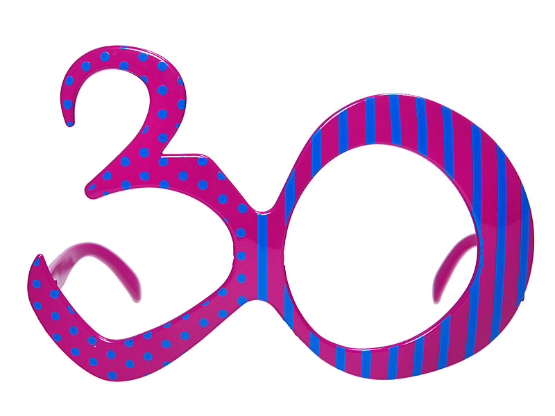 Partyglasögon – 30 år – fuchsia