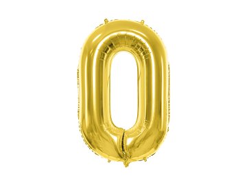 Foil Balloon Number ''0'', 72cm, light gold