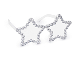 Okulary Gwiazdy z diamencikami, 14,5x7 cm, srebrny