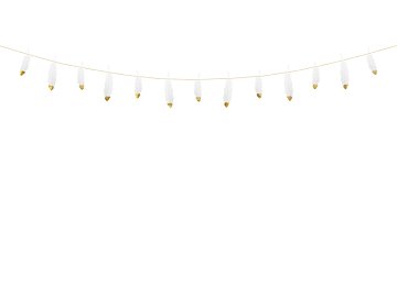 Garland Feathers, white, 1.6m