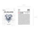 Folienballon Herz, 61cm, silber