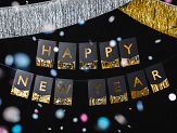 Baner Happy New Year, 135x16,5 cm