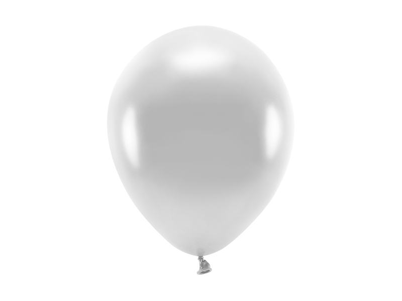 Latexballong ECO – metallisk – silver – 26 cm – 10-pack
