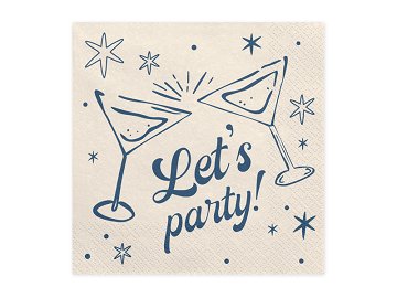 Serwetki Let's party!, 33x33 cm, beżowy (1 op. / 20 szt.)