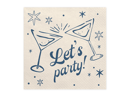 Serwetki Let's party!, 33x33 cm, beżowy
