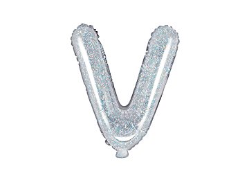 Balon foliowy Litera ''V'', 35cm, holograficzny