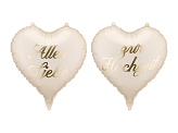 Foil balloons hearts ''Alles Liebe zur Hochzeit'', 45 cm, mix (1 pkt / 2 pc.)