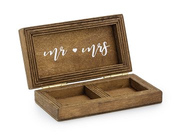 Drewniane pudełko na obrączki, 10x5.5 cm