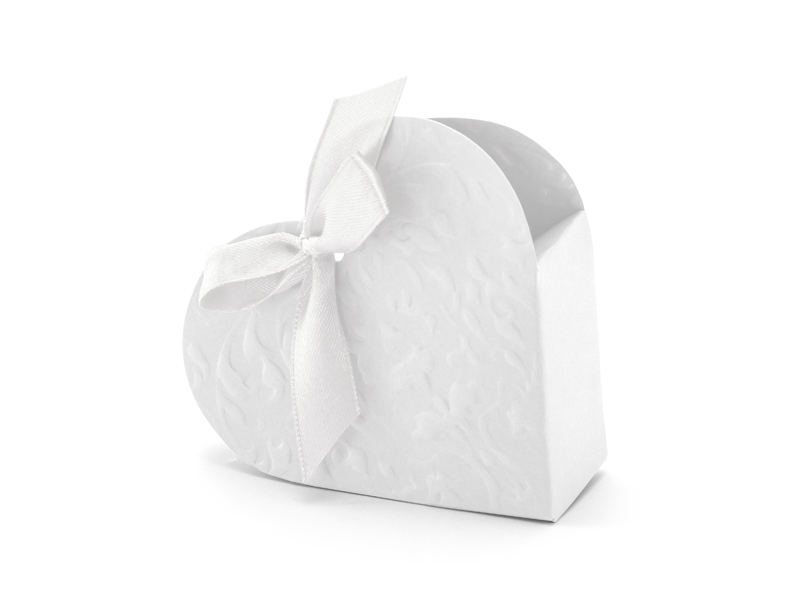 Presentask – Hjärta – vit – 10-pack