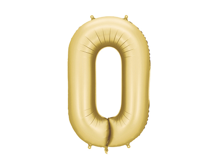Balon foliowy Cyfra '0', 86cm, złoty