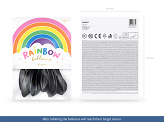 Balony Rainbow 30cm pastelowe, czarny (1 op. / 10 szt.)