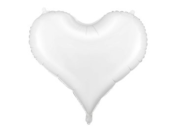 Balon foliowy Serce, 75x64,5 cm, biały
