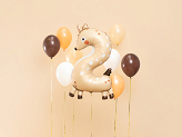 Ballon Mylar Chiffre 2 - Chevreuil, 65x102 cm, mélange de couleurs