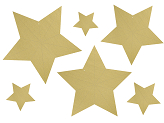 Decoration Stars, gold (1 pkt / 6 pc.)