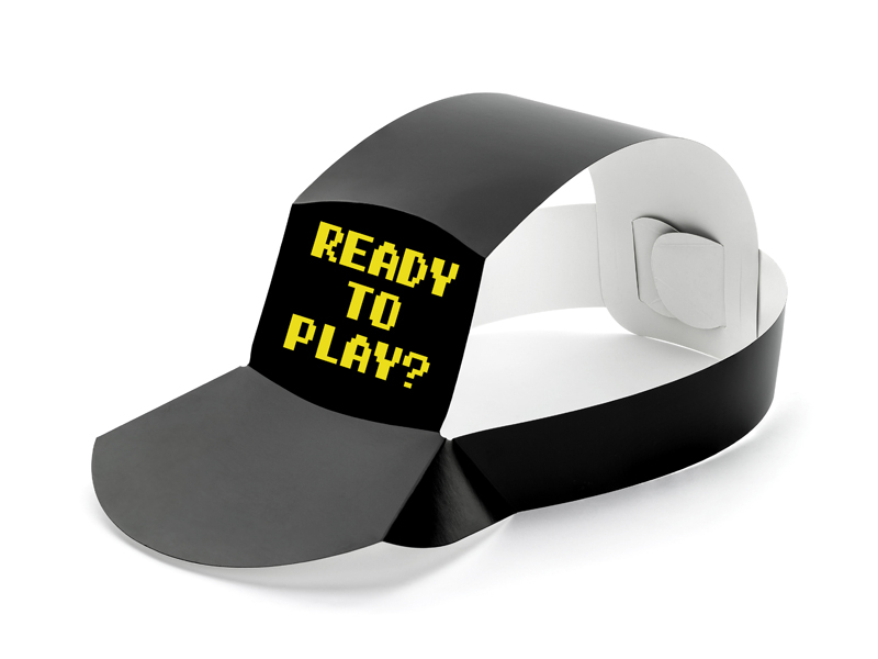Paper hats Gamer, 38.5x18.5 cm, black (1 pkt / 6 pc.) - Designer ...