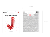 Balon foliowy Litera ''J'', 35cm, czerwony