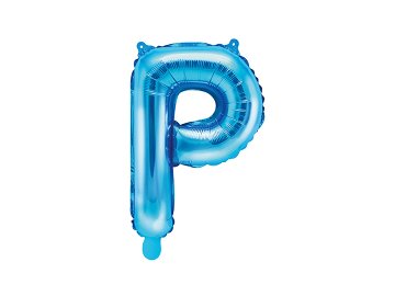 Ballon Mylar lettre ''P'', 35cm, bleu