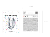 Foil Balloon Letter ''U'', 35cm, silver