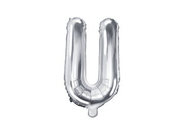 Ballon Mylar lettre ''U'', 35cm, argenté