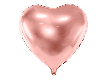 Balon foliowy Serce, 45cm, różowe złoto