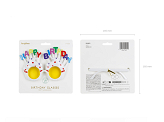 Brille Cupcake Happy Birthday, 18.5x11.5 cm, Weiß