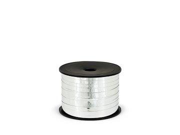 Wstążka plastikowa metalizowana 5mm/25m, srebrny
