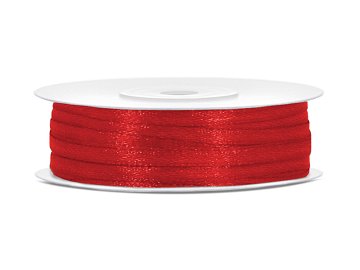 Satin Ribbon, red, 3mm/50m