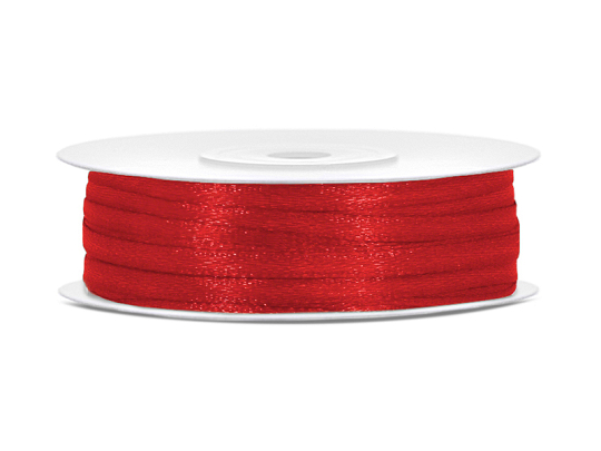 Satin Ribbon, red, 3mm/50m