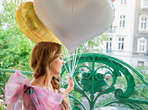 Balon foliowy Serce, 75x64,5 cm, złoty (1 karton / 50 szt.)
