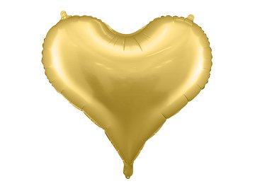 Balon foliowy Serce, 75x64,5 cm, złoty (1 karton / 50 szt.)