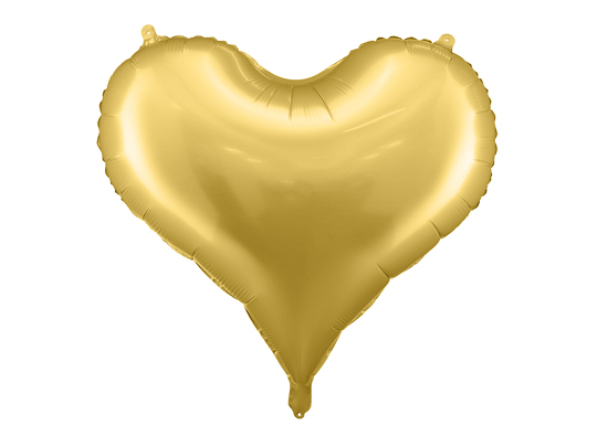Balon foliowy Serce, 75x64,5 cm, złoty (1 karton / 50 szt.)