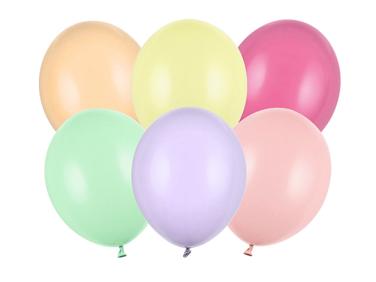 Ballons Strong 30 cm, Pastel Mix (1 pqt. / 100 pc.)