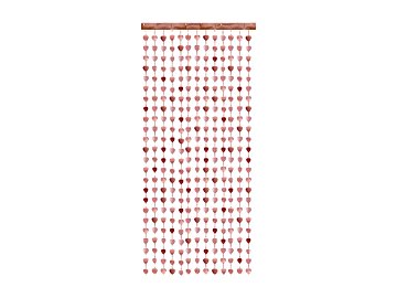 Kurtyna - Serca, różowe złoto, 100x245 cm