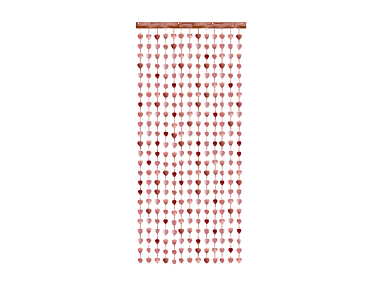 Party curtain - Hearts, rose gold, 100x245cm