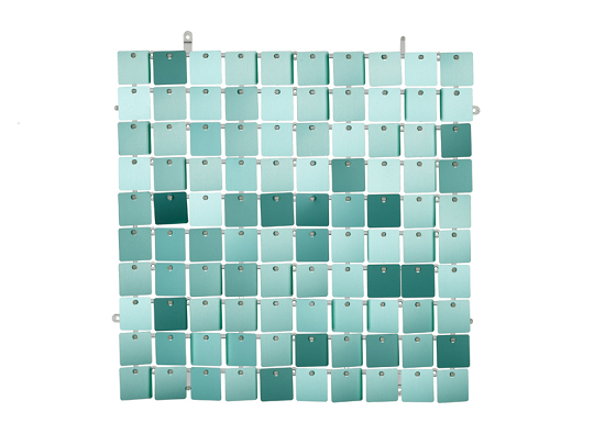 Sequin backdrop panel, square-shape, pale turquoise, 30x30 cm