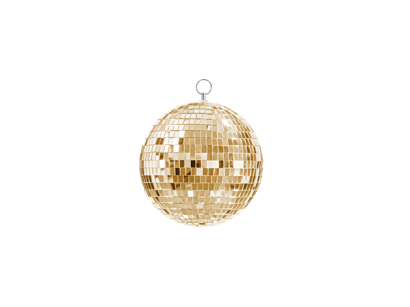 Disco mirror ball, champagne gold, 20 cm - Designer decorations