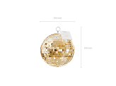Boule à facettes disco, or champagne, 20 cm
