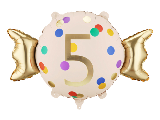 Foil balloon Candy ''5'', 61x37 cm, mix