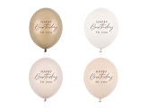 Balloons 30 cm, Happy Birthday, beige mix (1 pkt / 50 pc.)